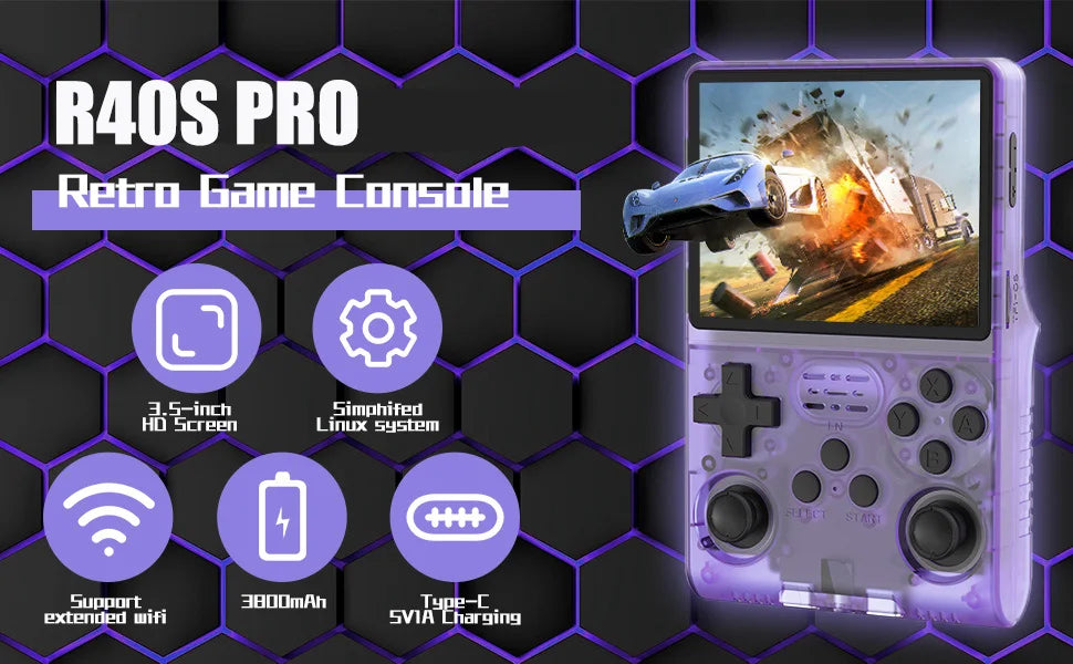 R40S Pro Handheld Retro Gaming Console