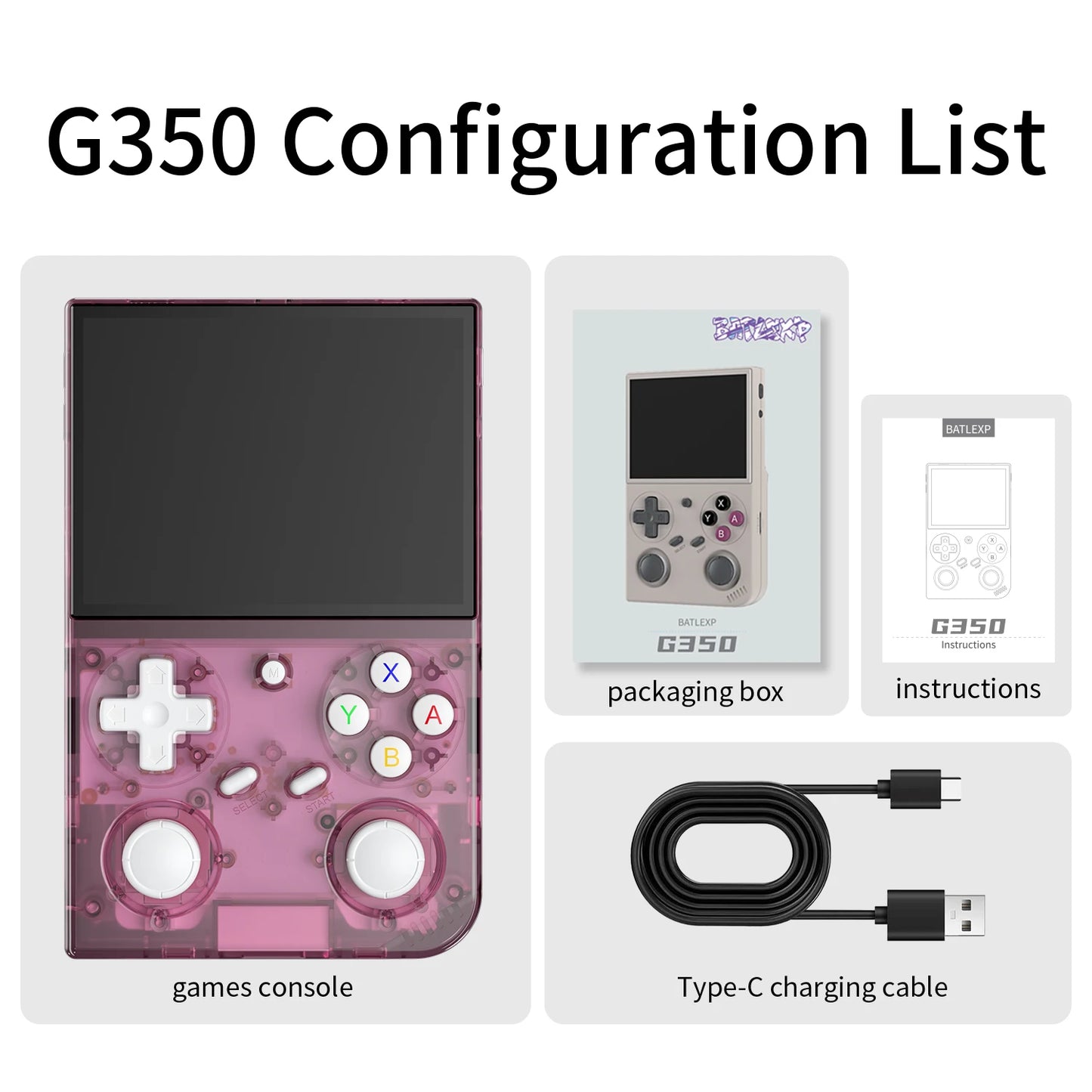 BATLEXP G350 Retro Handheld Game Console
