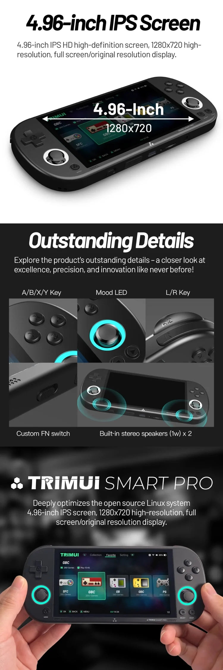 Trimui Smart Pro Handheld Game Console