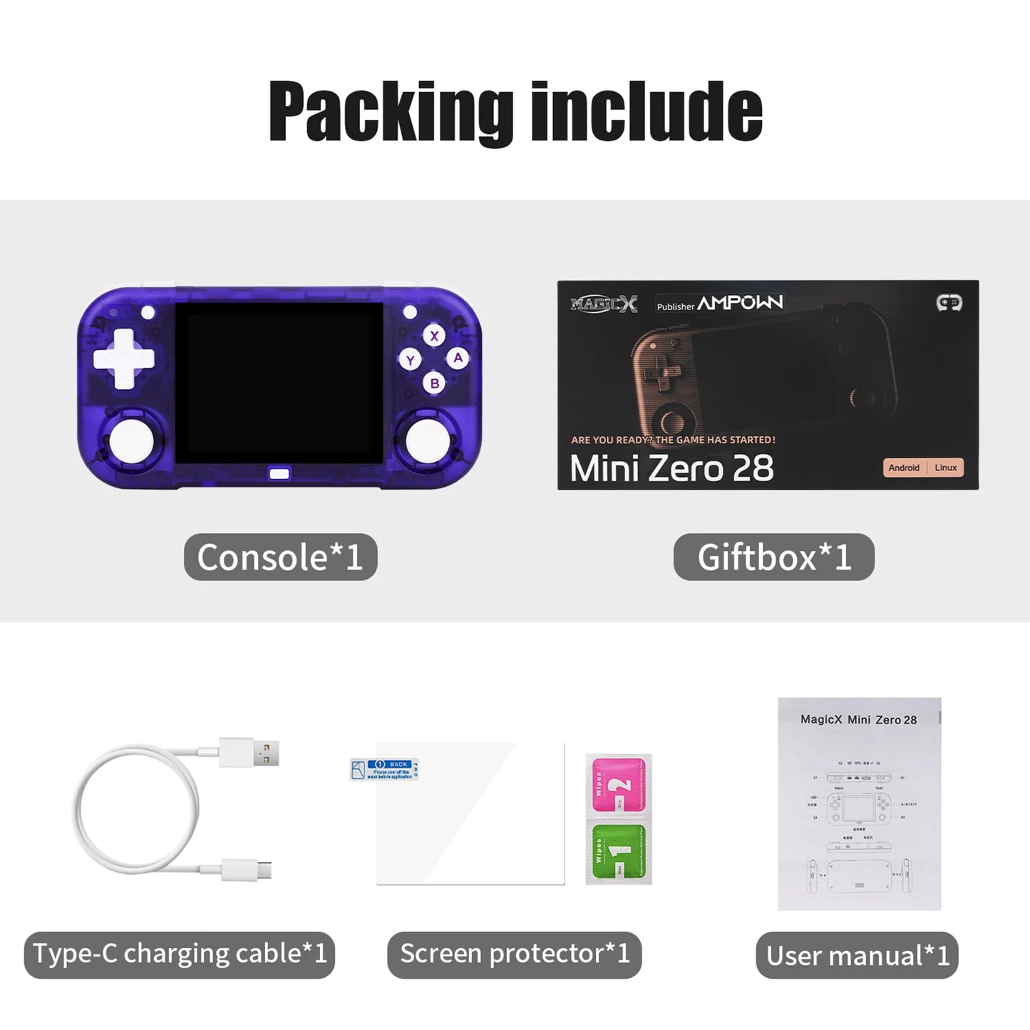 Mini Zero 28 Handheld Game Console